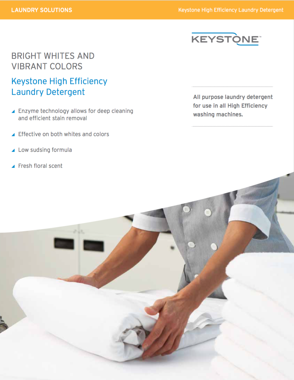Keystone High Efficiency Laundry Detergent Sell Sheet